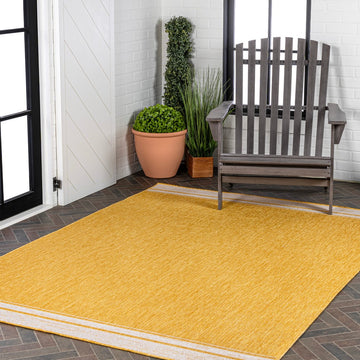 Alda Modern Minimalist Mingled Solid Indoor/Outdoor Area Rug